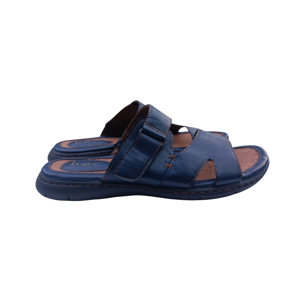 BOC Womens Navy Blue Slide Sandals Adjustable Strap Comfort Shoes Z49534 Size 9M
